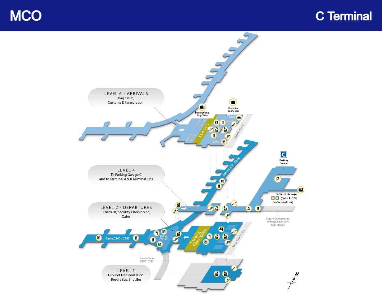 Orlando Airport Map MCO Terminals Guide