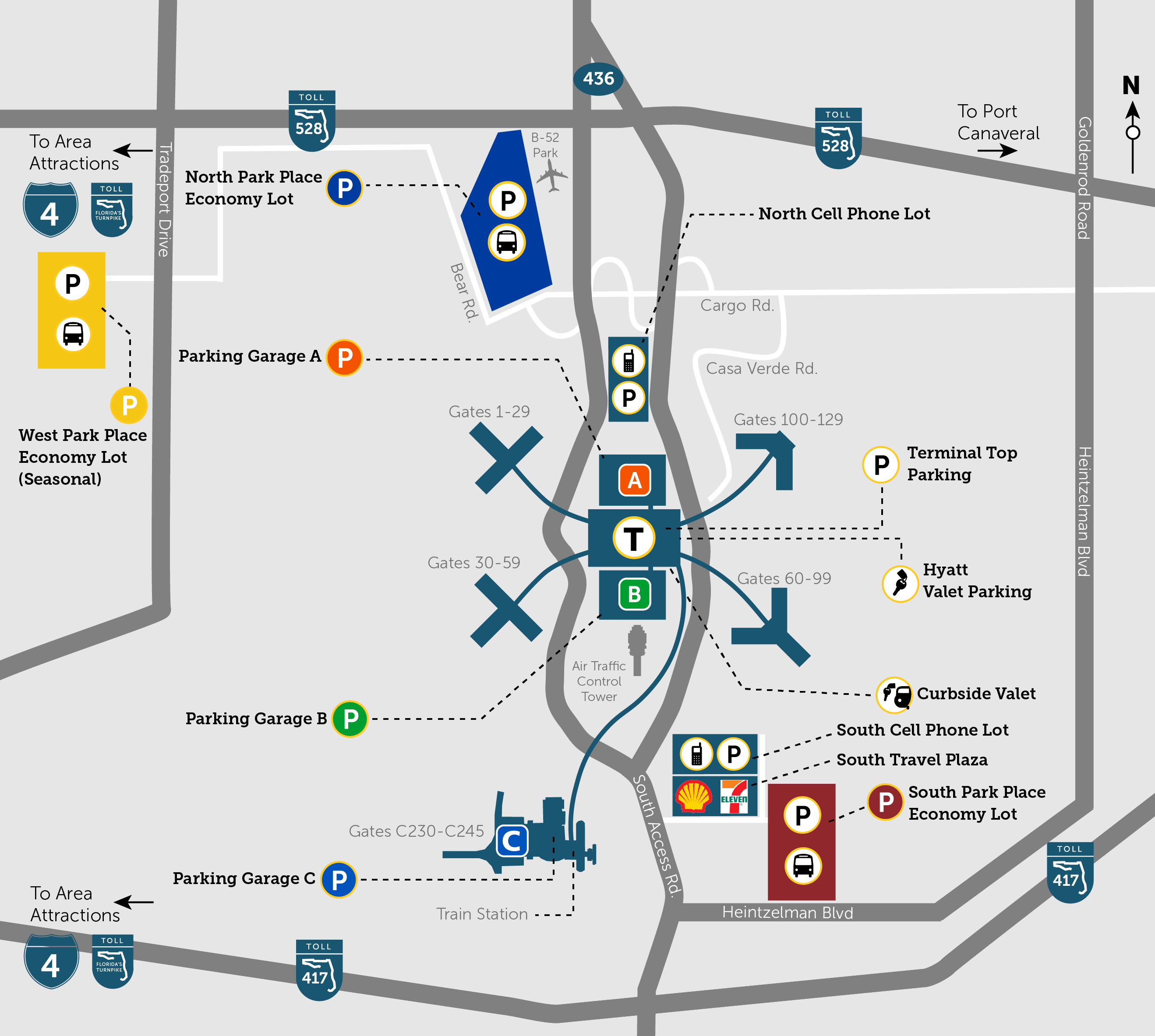 Orlando Airport Parking Map